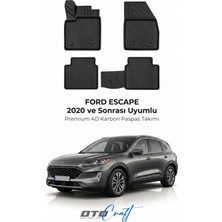 Otocraft Ford Escape (2020 ve Sonrası) Araca Özel 4d Karbon Havuzlu Oto Paspas Full Set 5 Parça