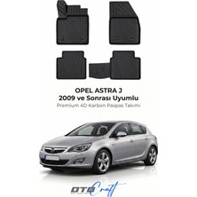 Otocraft Opel Astra J (2009 ve Sonrası) Araca Özel 4d Karbon Havuzlu Oto Paspas Full Set 5 Parça