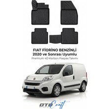 Otocraft Fiat Fiorino Benzinli (2020 ve Sonrası) Araca Özel 4d Karbon Havuzlu Oto Paspas Full Set 5 Parça