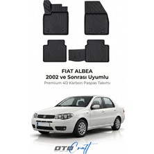 Otocraft Fiat Albea (2002 ve Sonrası) Araca Özel 4d Karbon Havuzlu Oto Paspas Full Set 5 Parça