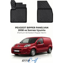 Otocraft Peugeot Bipper Pv (2008 ve Sonrası) Araca Özel 4d Karbon Havuzlu Oto Paspas Ön Kabin Full Set 2 Parça