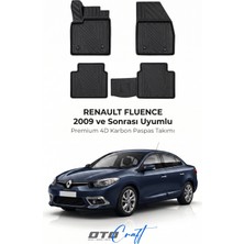 Otocraft Renault Fluence (2009 ve Sonrası) Araca Özel 4d Karbon Havuzlu Oto Paspas Full Set 5 Parça