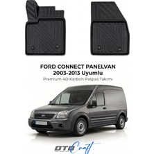 Otocraft Ford Connect Pv (2003-2013) Araca Özel 4d Karbon Havuzlu Oto Paspas Ön Kabin Full Set 2 Parça