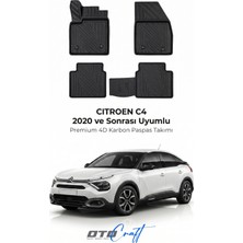 Otocraft Citroën C4 (2020 ve Sonrası) Araca Özel 4d Karbon Havuzlu Oto Paspas Full Set 5 Parça