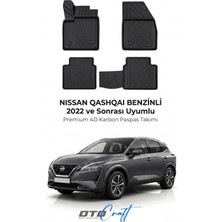 Otocraft Nissan Qashqai Benzinli (2022 ve Sonrası) Araca Özel 4d Karbon Havuzlu Oto Paspas Full Set 5 Parça