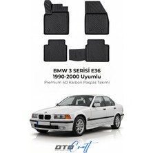 Otocraft Bmw 3 Serisi E36 (1990-2000) Araca Özel 4d Karbon Havuzlu Oto Paspas Full Set 5 Parça