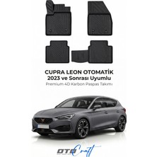 Otocraft Cupra Leon Otomatik (2023 ve Sonrası) Araca Özel 4d Karbon Havuzlu Oto Paspas Full Set 5 Parça