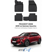 Otocraft Peugeot 2008 (2019 ve Sonrası) Araca Özel 4d Karbon Havuzlu Oto Paspas Full Set 5 Parça