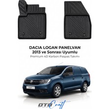 Otocraft Dacia Logan Pv (2013 ve Sonrası) Araca Özel 4d Karbon Havuzlu Oto Paspas Ön Kabin Full Set 2 Parça