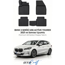 Otocraft Bmw 2 Serisi U06 Active Tourer (2021 ve Sonrası) Araca Özel 4d Karbon Havuzlu Oto Paspas Full Set 5 Parça