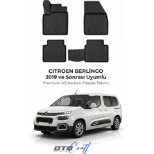 Otocraft Citroën Berlingo (2019 ve Sonrası) Araca Özel 4d Karbon Havuzlu Oto Paspas Full Set 5 Parça
