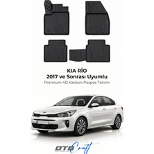 Otocraft Kia Rio (2017 ve Sonrası) Araca Özel 4d Karbon Havuzlu Oto Paspas Full Set 5 Parça