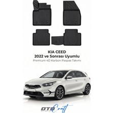 Otocraft Kia Ceed (2022 ve Sonrası) Araca Özel 4d Karbon Havuzlu Oto Paspas Full Set 5 Parça