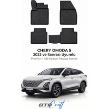 Otocraft Chery Omoda 5 (2022 ve Sonrası) Araca Özel 4d Karbon Havuzlu Oto Paspas Full Set 5 Parça