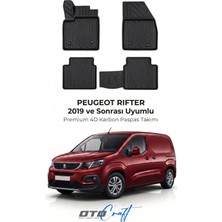 Otocraft Peugeot Rifter (2019 ve Sonrası) Araca Özel 4d Karbon Havuzlu Oto Paspas Full Set 5 Parça