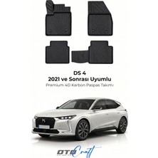 Otocraft Ds Ds4 (2021 ve Sonrası) Araca Özel 4d Karbon Havuzlu Oto Paspas Full Set 5 Parça