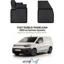Otocraft Fiat Doblo Pv (2023 ve Sonrası) Araca Özel 4d Karbon Havuzlu Oto Paspas Ön Kabin Full Set 2 Parça