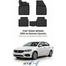 Otocraft Fiat Egea Sedan (2015 ve Sonrası) Araca Özel 4d Karbon Havuzlu Oto Paspas Full Set 5 Parça