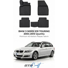 Otocraft Bmw 3 Serisi E91 Touring (2004-2013) Araca Özel 4d Karbon Havuzlu Oto Paspas Full Set 5 Parça