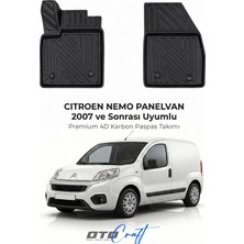 Otocraft Citroën Nemo Pv (2007 ve Sonrası) Araca Özel 4d Karbon Havuzlu Oto Paspas Ön Kabin Full Set 2 Parça