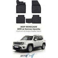 Otocraft Jeep Renegade (2019 ve Sonrası) Araca Özel 4d Karbon Havuzlu Oto Paspas Full Set 5 Parça