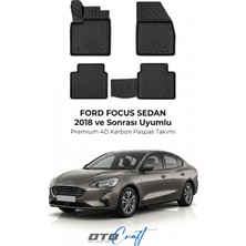 Otocraft Ford Focus Sedan (2018 ve Sonrası) Araca Özel 4d Karbon Havuzlu Oto Paspas Full Set 5 Parça