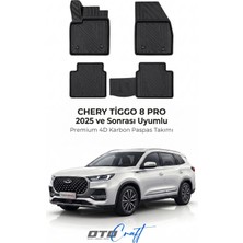 Otocraft Chery Tiggo 8 Pro (2025 ve Sonrası) Araca Özel 4d Karbon Havuzlu Oto Paspas Full Set 5 Parça