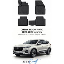 Otocraft Chery Tiggo 7 Pro (2020-2025) Araca Özel 4d Karbon Havuzlu Oto Paspas Full Set 5 Parça