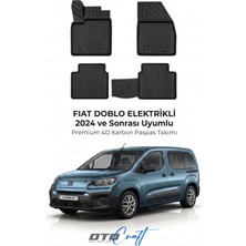 Otocraft Fiat Doblo Ev (2024 ve Sonrası) Araca Özel 4d Karbon Havuzlu Oto Paspas Full Set 5 Parça