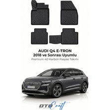 Otocraft Audi Q4 E Tron (2018 ve Sonrası) Araca Özel 4d Karbon Havuzlu Oto Paspas Full Set 5 Parça