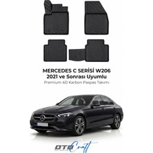 Otocraft Mercedes C Serisi W206 (2021 ve Sonrası) Araca Özel 4d Karbon Havuzlu Oto Paspas Full Set 5 Parça