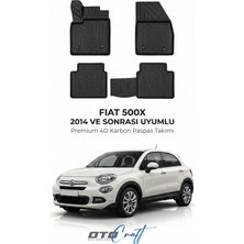 Otocraft Fiat 500X (2014 ve Sonrası) Araca Özel 4d Karbon Havuzlu Oto Paspas Full Set 5 Parça