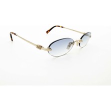 Miu Miu A54s Zvn80o 51 Kadın Oval Gold Metal Güneş Gözlüğü