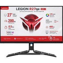 Lenovo Legion R27QE Gen 2 27" 0.5 Ms (Mprt) 200Hz (2xHDMI-Displayport) HDR10 AMD Freesync Premium IPS Panel 2K QHD (2560 x 1440) Pivot Gaming Monitör 68C7GAC3TK