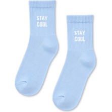 Carnaval Socks Stay Cool Yazılı Açık Mavi Yarım Konç Kısa Çorap
