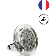 PYLONES Cachou Mini Paillettes Gümüş Cam Yüzük