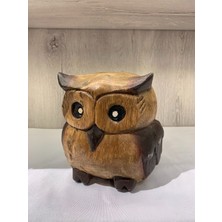 Miamantra El Yapımı Ahşap Baykuş (17 cm)