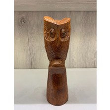 Miamantra El Yapımı Ahşap Oymalı Baykuş (22 cm)