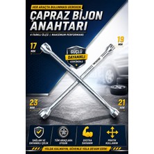 Moonshop Çapraz Bijon Anahtarı 17-19-21-23 mm – Ağır Hizmet Tipi Lastik Sökme Takma Anahtarı