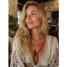 Vintage Takı Bohem Otantik Renkli Boncuk Detaylı Handmade Kolye & Alaçatı Stili Doğal Otantik Etnik Modern Trend Kolye