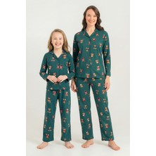 Rolypoly Anne Kız Winter Bear Yeşil Gömlek Pijama Takımı RP3919-A-V1 RP3919-A-V1