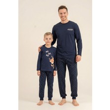 Rolypoly New Year Time Baba Oğul Lacivert Uzun Kol Pijama Takım RP3935-A-V1 RP3935-A-V1