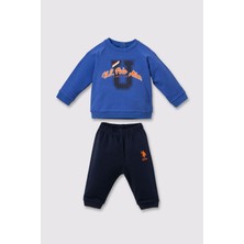U.s. Polo Assn. Erkek Bebek Baskılı Mavi Uzun Kol Pijama Takım USB3165-C-V1 USB3165-C-V1