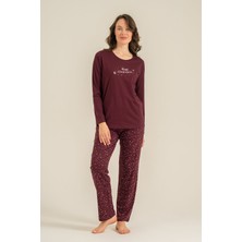 Arnetta Kadın Just Close Your Eyes Mor Uzun Kol Pijama Takım AR3774-S-V1 AR3774-S-V1