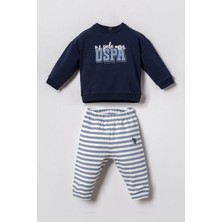 U.s. Polo Assn. Erkek Bebek Baskılı Lacivert Uzun Kol Pijama Takım USB3162-C-V2 USB3162-C-V2
