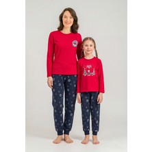 Rolypoly The Most Wonderful Time Anne Kız Kırmızı Uzun Kol Pijama Takım RP3936-A-V1 RP3936-A-V1