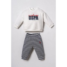 U.s. Polo Assn. Erkek Bebek Baskılı Beyaz Uzun Kol Pijama Takım USB3162-C-V1 USB3162-C-V1