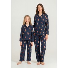 Rolypoly Anne Kız Winter Bear Lacivert Gömlek Pijama Takımı RP3919-A-V2 RP3919-A-V2