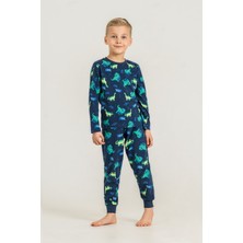 Rolypoly Erkek Çocuk Nap Is Over Mavi Uzun Kol Pijama Takım RP3887-C-V1 RP3887-C-V1