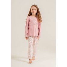 U.s. Polo Assn. Kız Çocuk Pijama Takımı Baskılı Pembe Uzun Kol Pijama Takımı US2727-C-V1 US2727-C-V1